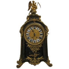 19th Century Boulle Mantel Clock '18th Century Pattern' Wood Gilded Bronze