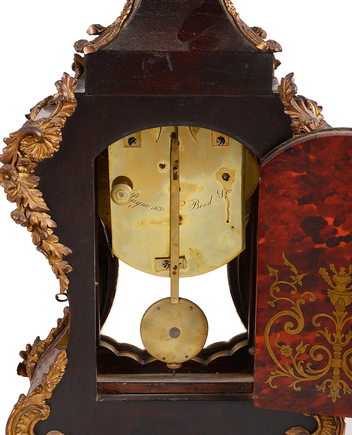 19th Century Boulle Mantel Clock In Good Condition For Sale In Brighton, Sussex