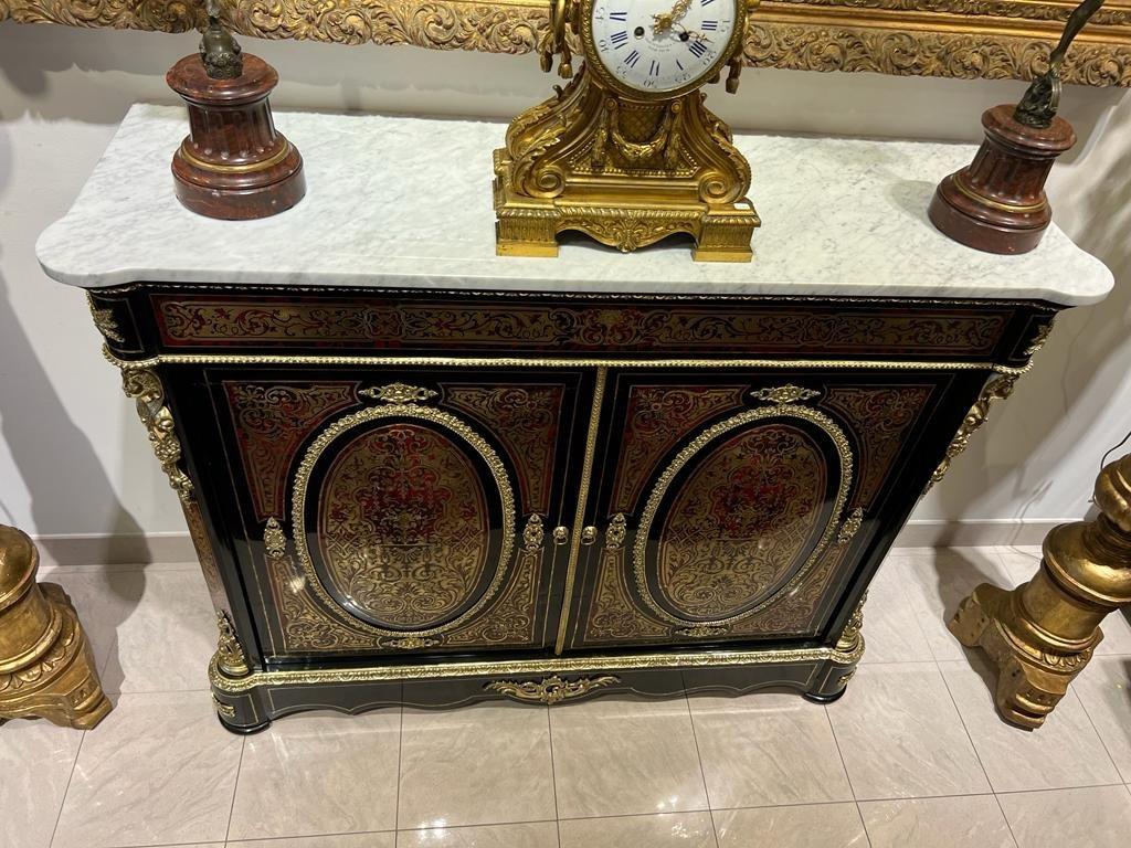 19th Century Boulle-Style Buffet in Marquetry from the Napoleon III Period In Good Condition For Sale In NICE, FR