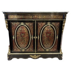 Antique 19th Century Boulle-Style Buffet in Marquetry from the Napoleon III Period