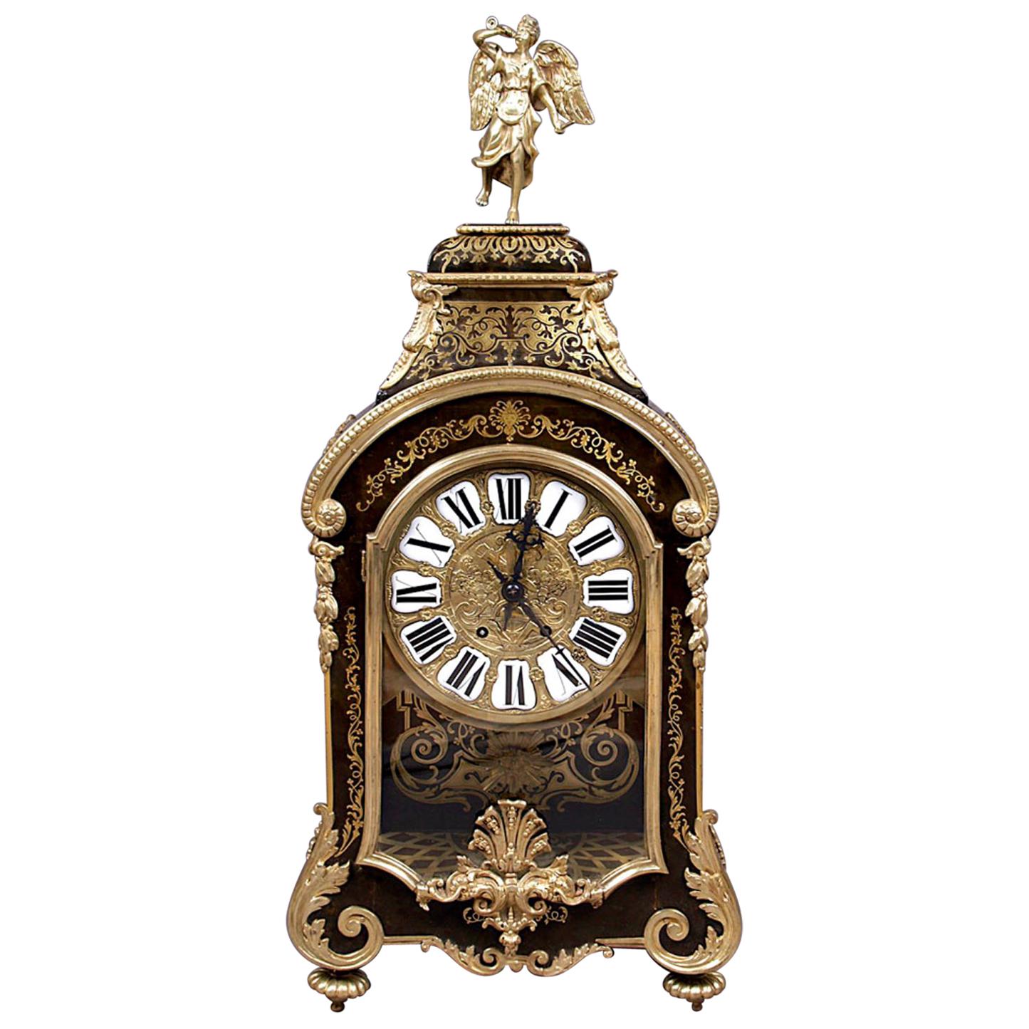19th Century Boulle Type Mantel Clock For Sale