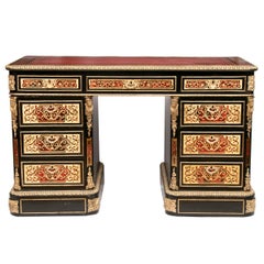 19th Century Boulle Work Twin Pedestal Desk