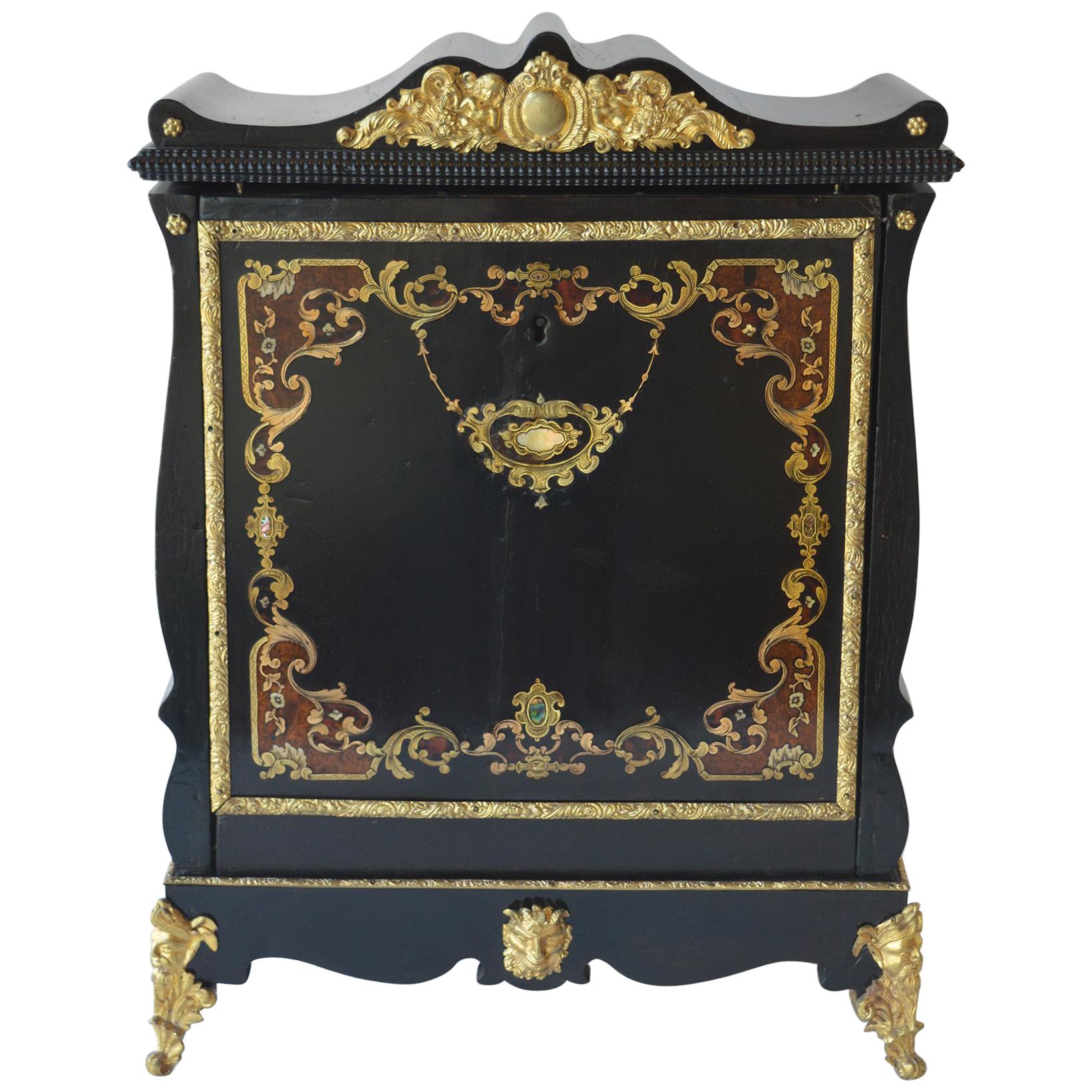 19th Century Boulle Writing Box with Inkwell For Sale