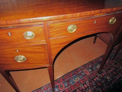 19th century Bow Front Hepplewhite Mahogany Sideboard