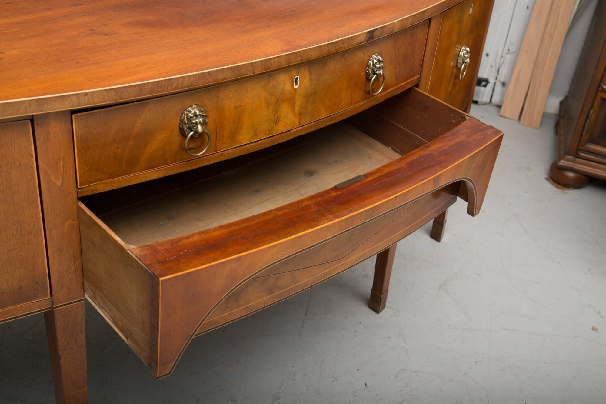 George III 19th Century Bowfront Mahogany Sideboard