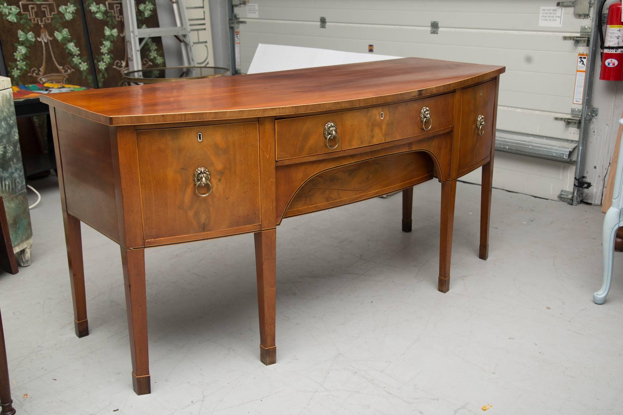 Woodwork 19th Century Bowfront Mahogany Sideboard