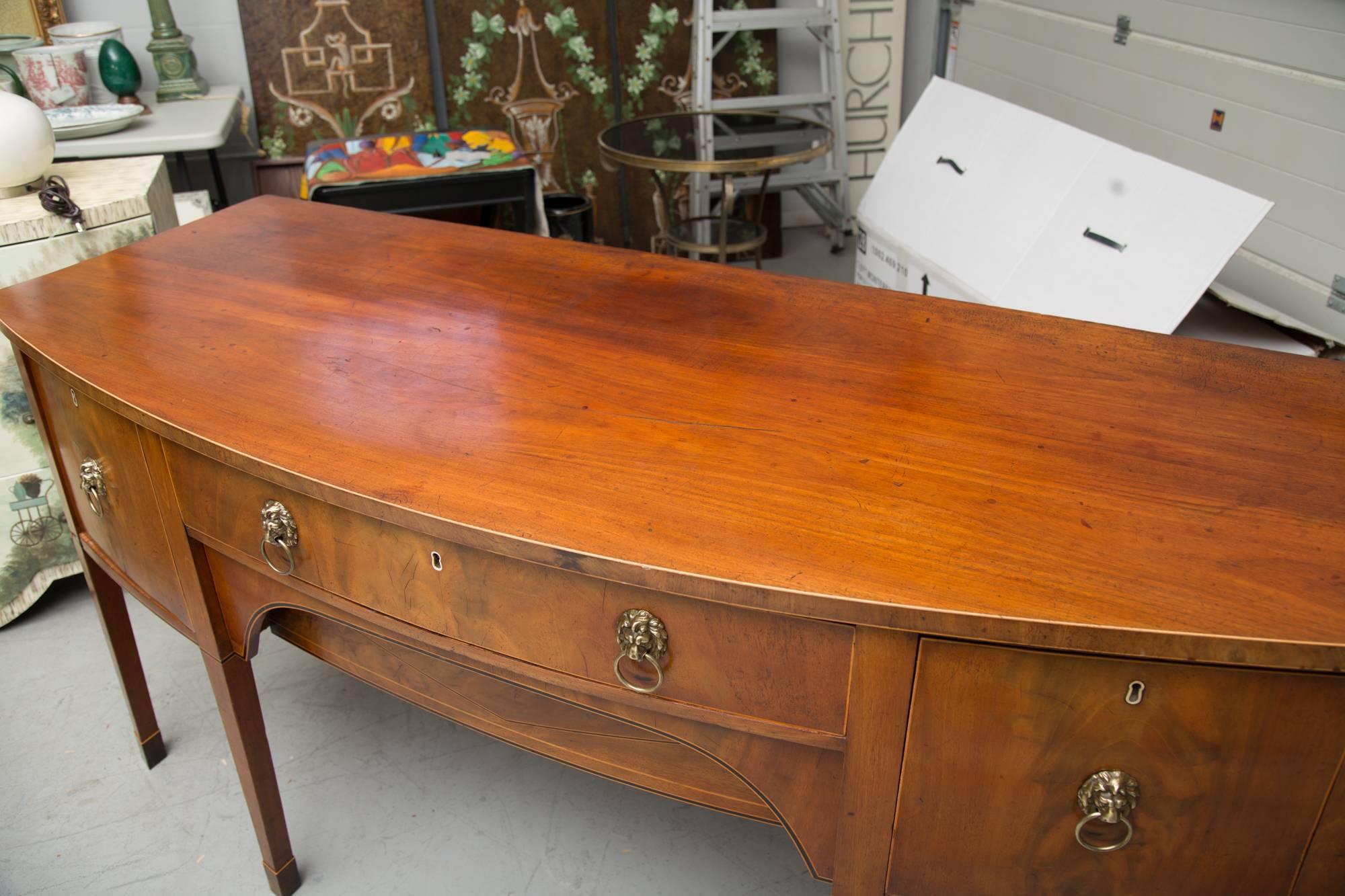 19th Century Bowfront Mahogany Sideboard 1