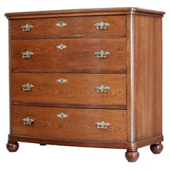 Antique 19th Century bowfront oak chest of drawers
