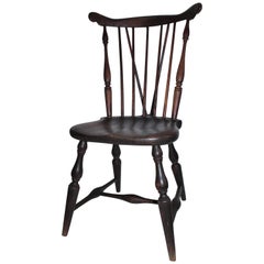 19th Century Brace Back Windsor Chair with Saddle Seat