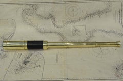 19th Century Brass 3 Draw Telescope Antique Maritime Navigation Instrument