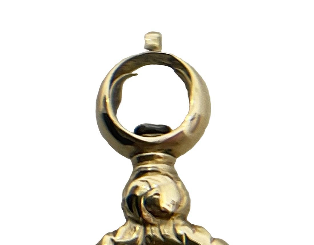 Porte-montre du 19e siècle en laiton et or avec pierre de citrine Bon état - En vente à Delft, NL