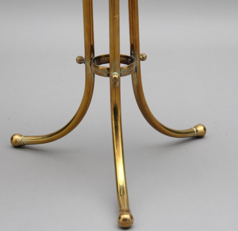 Late 19th Century 19th Century Brass and Mahogany Magazine Rack For Sale