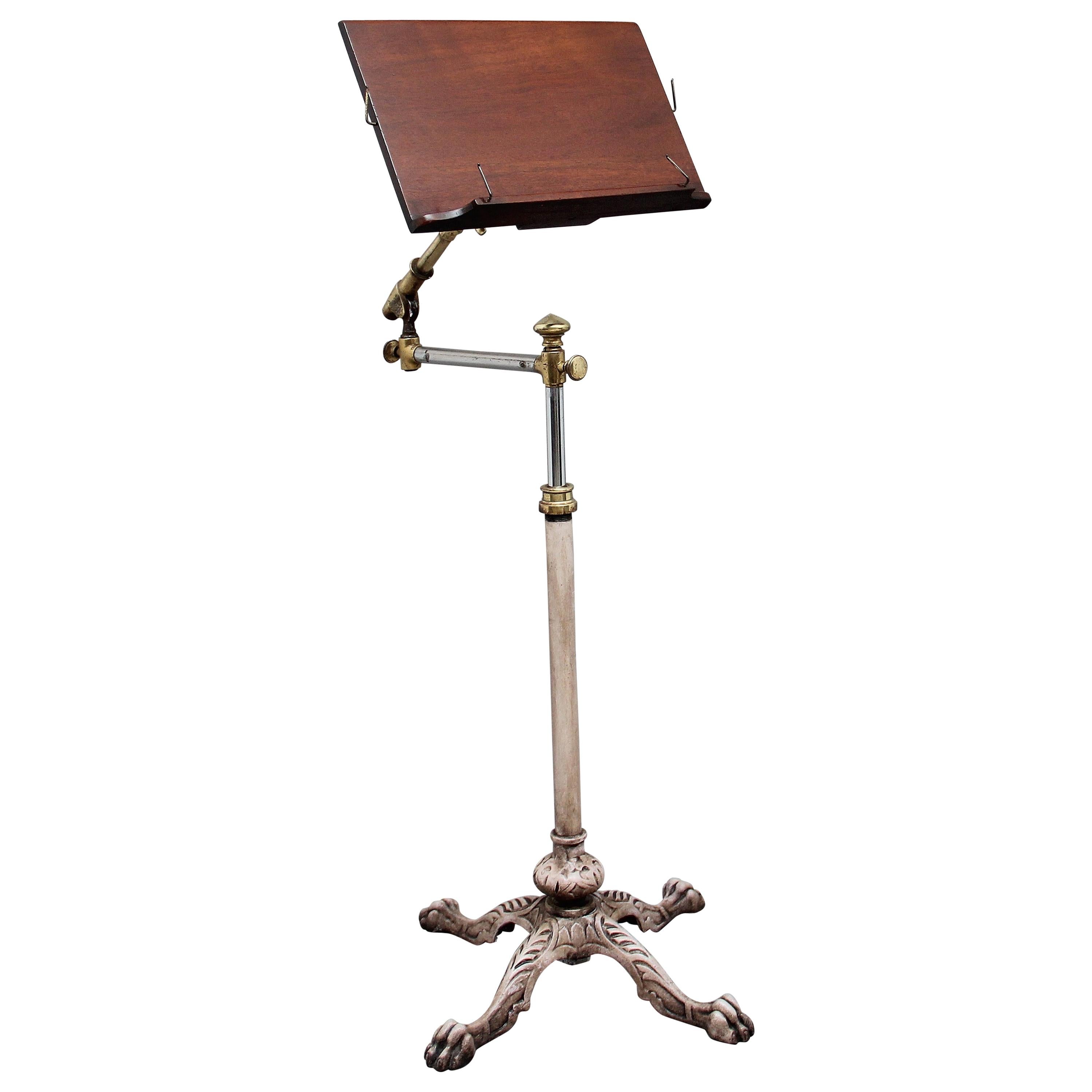 19th Century Brass and Mahogany Reading Stand
