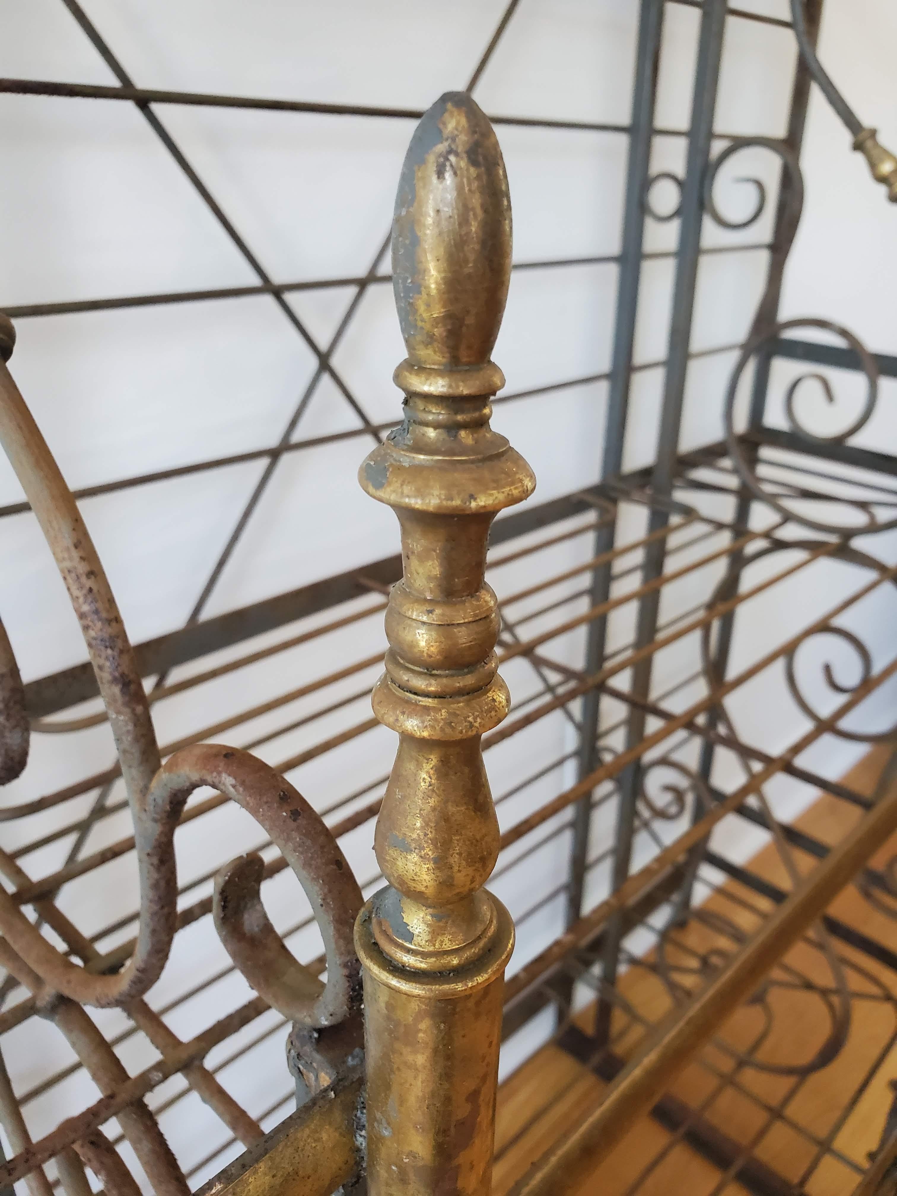 Late 19th Century Brass and Steel French Provincial Baker’s Rack 6