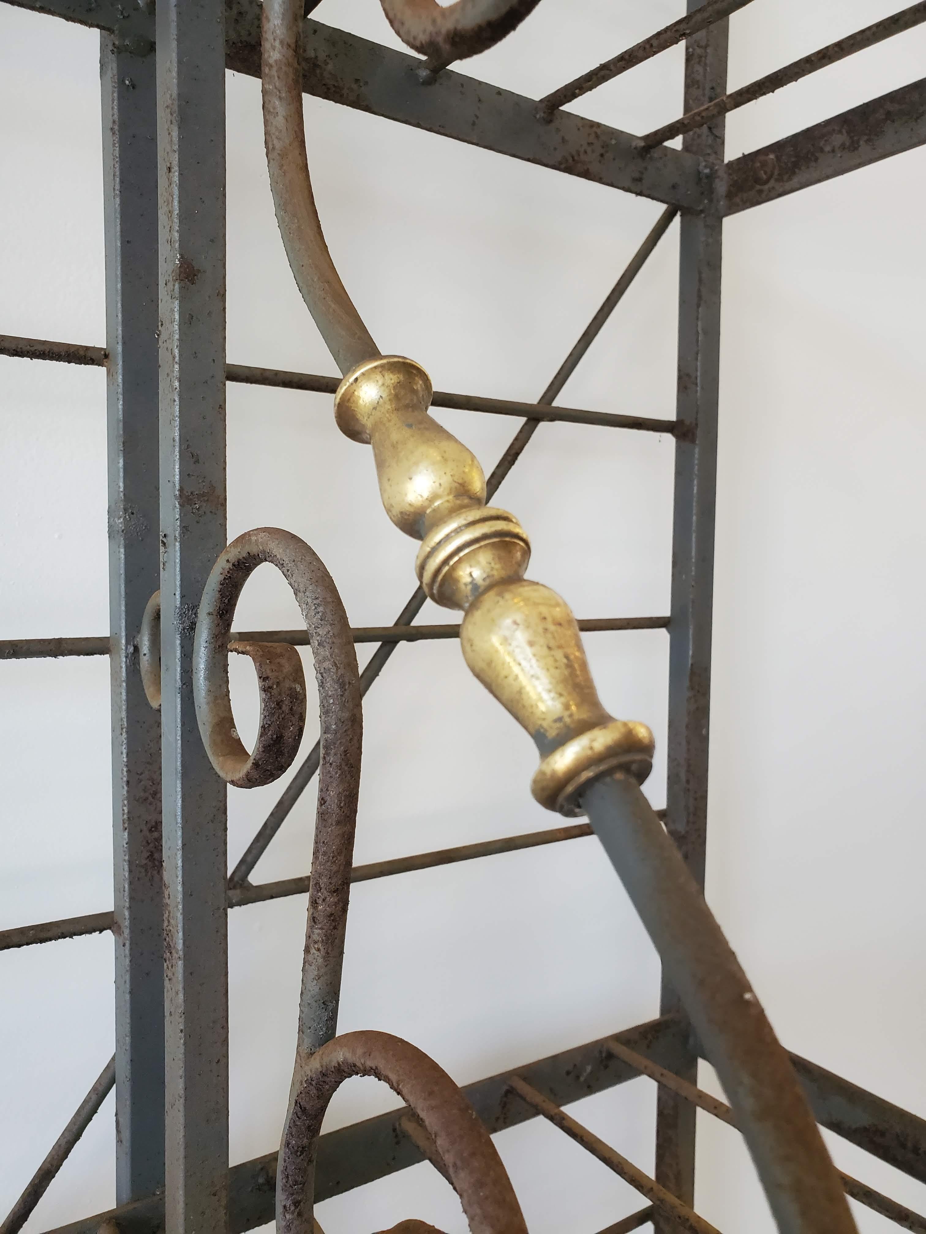Late 19th Century Brass and Steel French Provincial Baker’s Rack For Sale 7