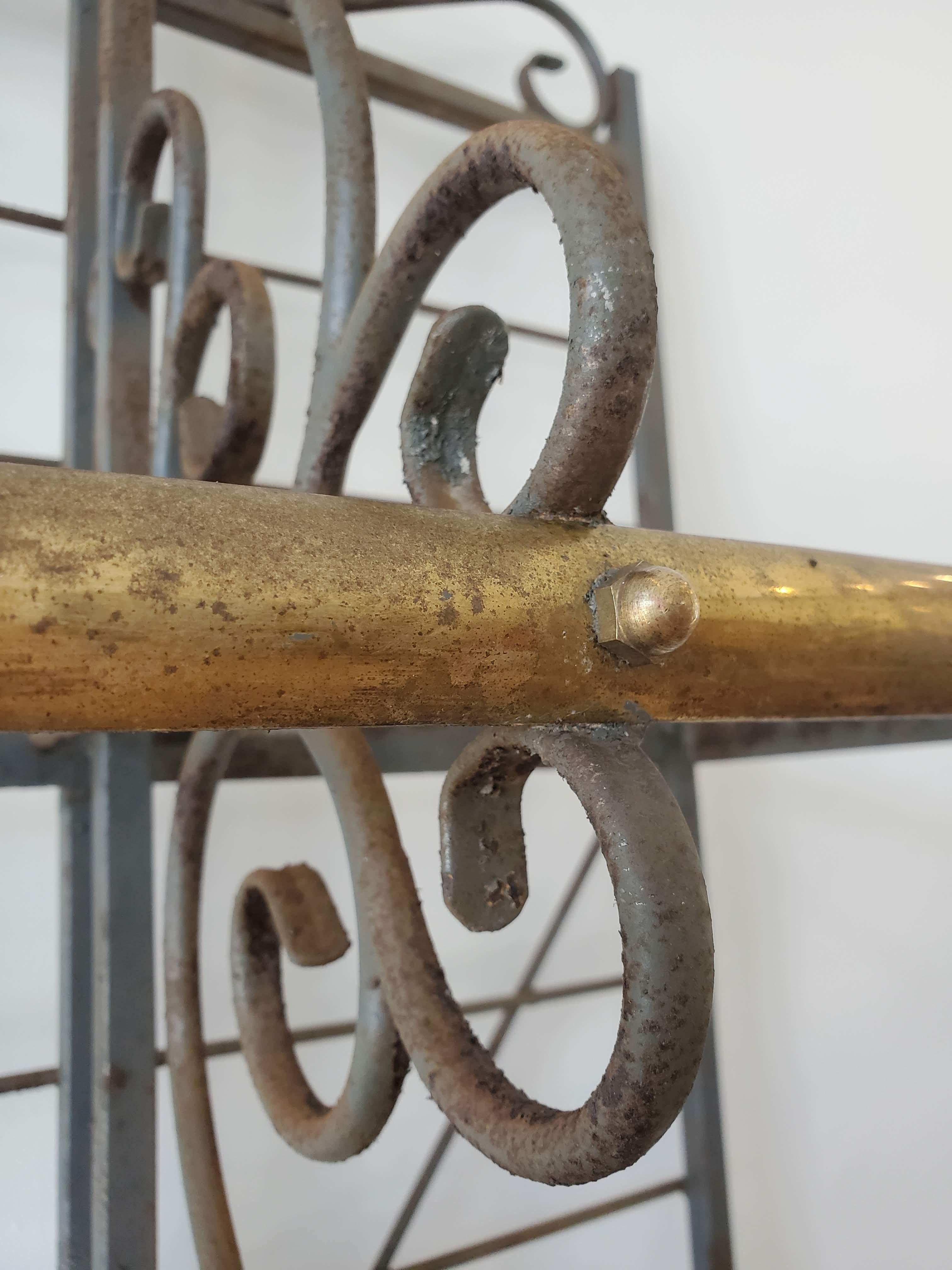 Late 19th Century Brass and Steel French Provincial Baker’s Rack For Sale 8