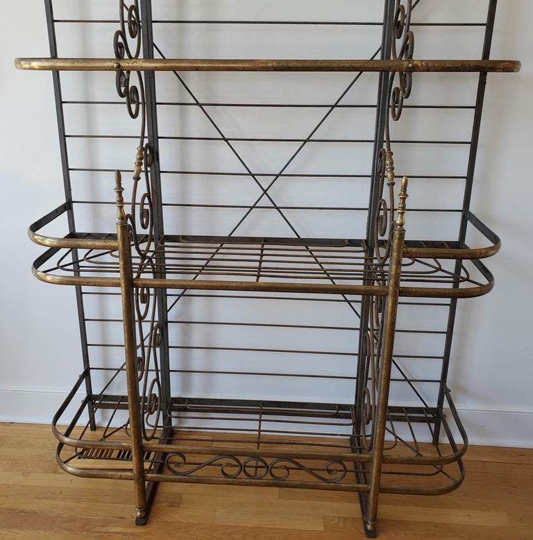 Late 19th Century Brass and Steel French Provincial Baker’s Rack For