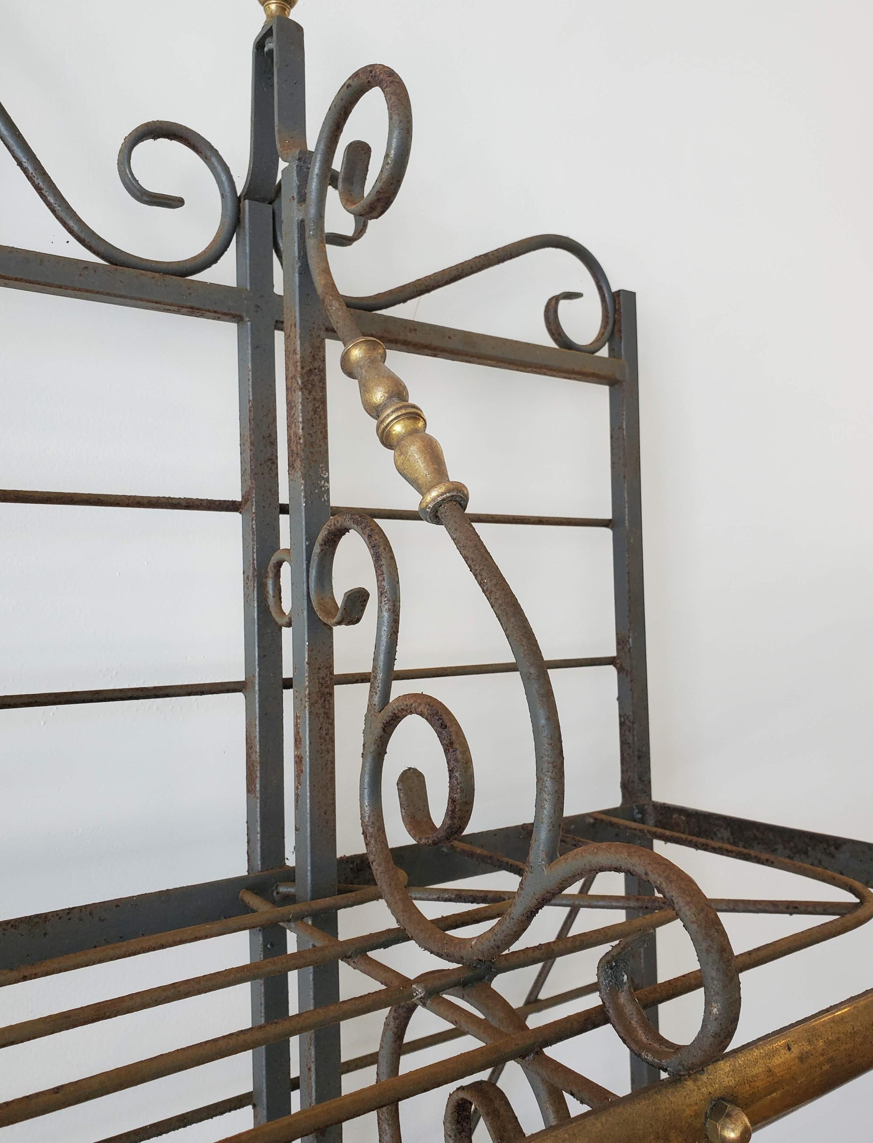 Late 19th Century Brass and Steel French Provincial Baker’s Rack 3
