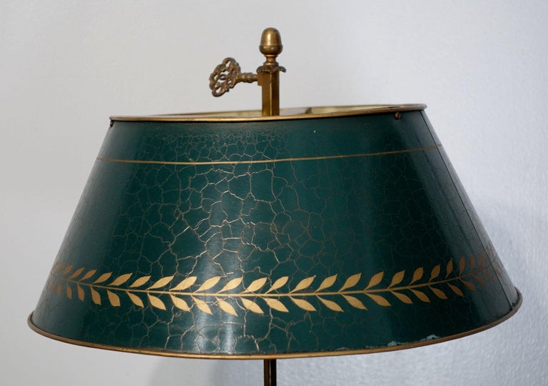 19th Century Brass and Tole Bouillotte Lamp and Candle Holders For Sale