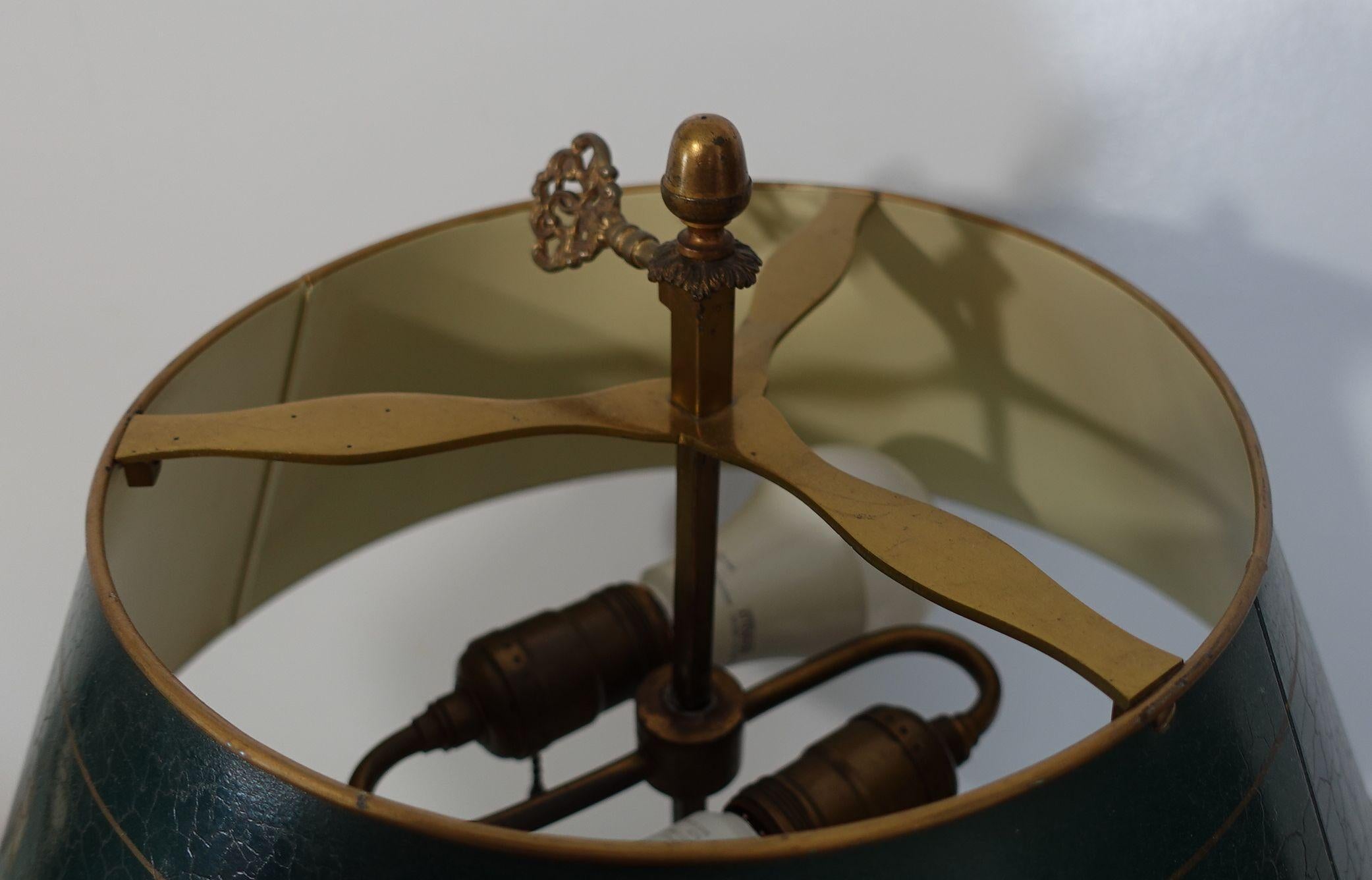 19th Century Brass and Tole Bouillotte Lamp and Candle Holders For Sale 3