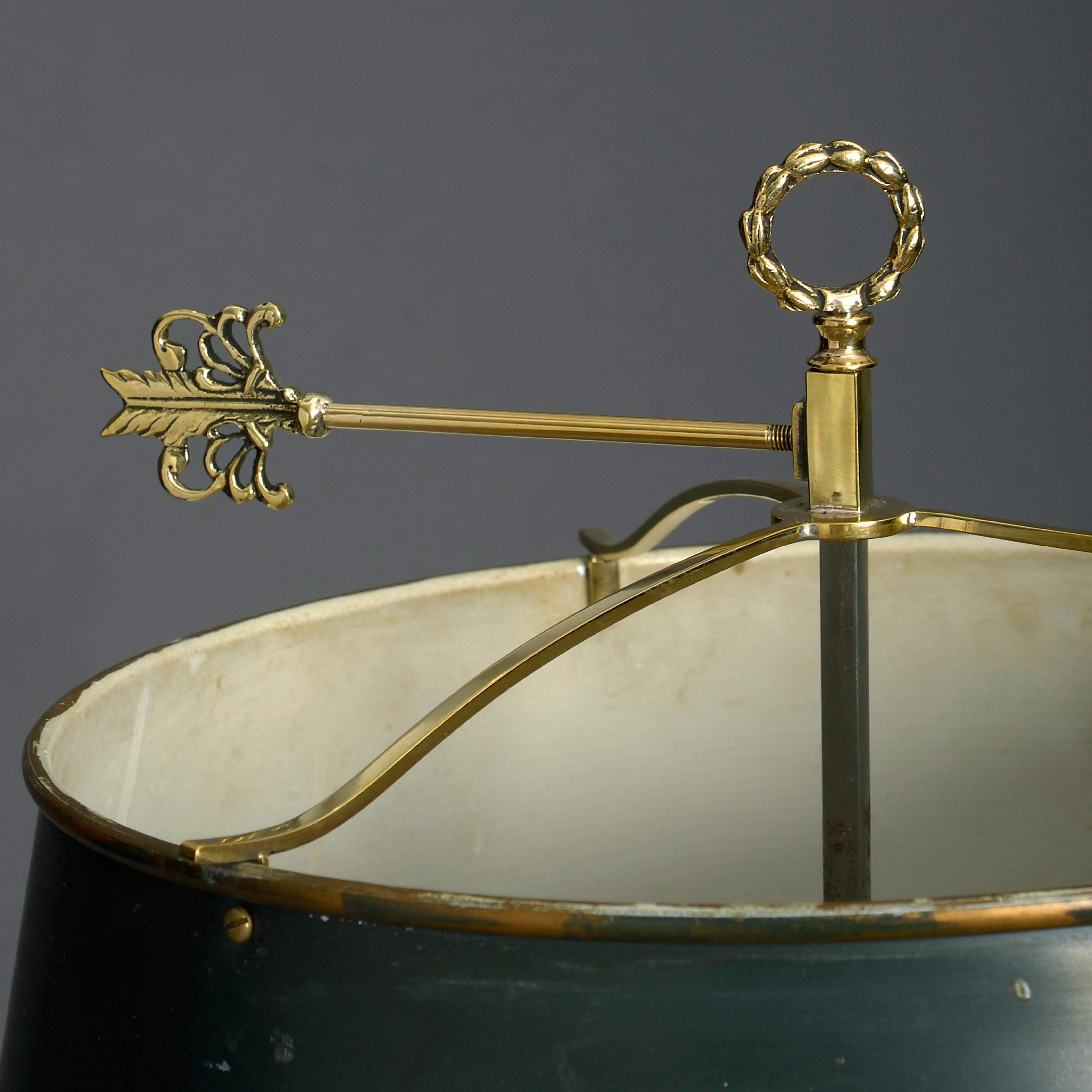 Louis XVI 19th Century Brass and Tole Bouillotte Lamp