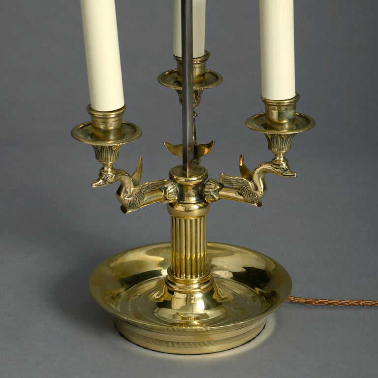 French 19th Century Brass and Tole Bouillotte Lamp