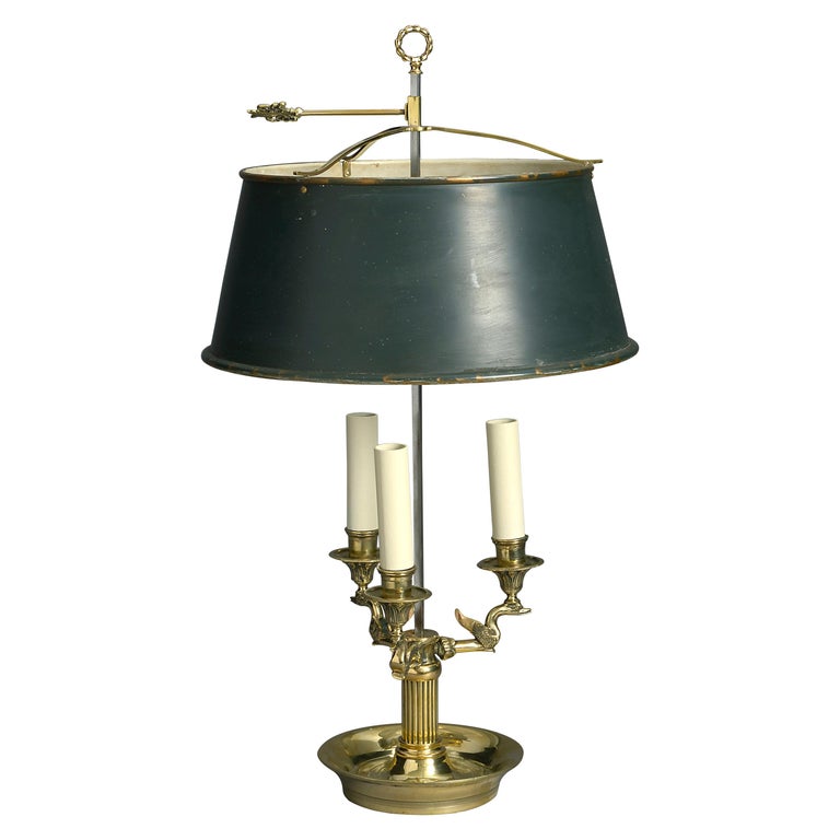 19th Century Brass and Tole Bouillotte Lamp