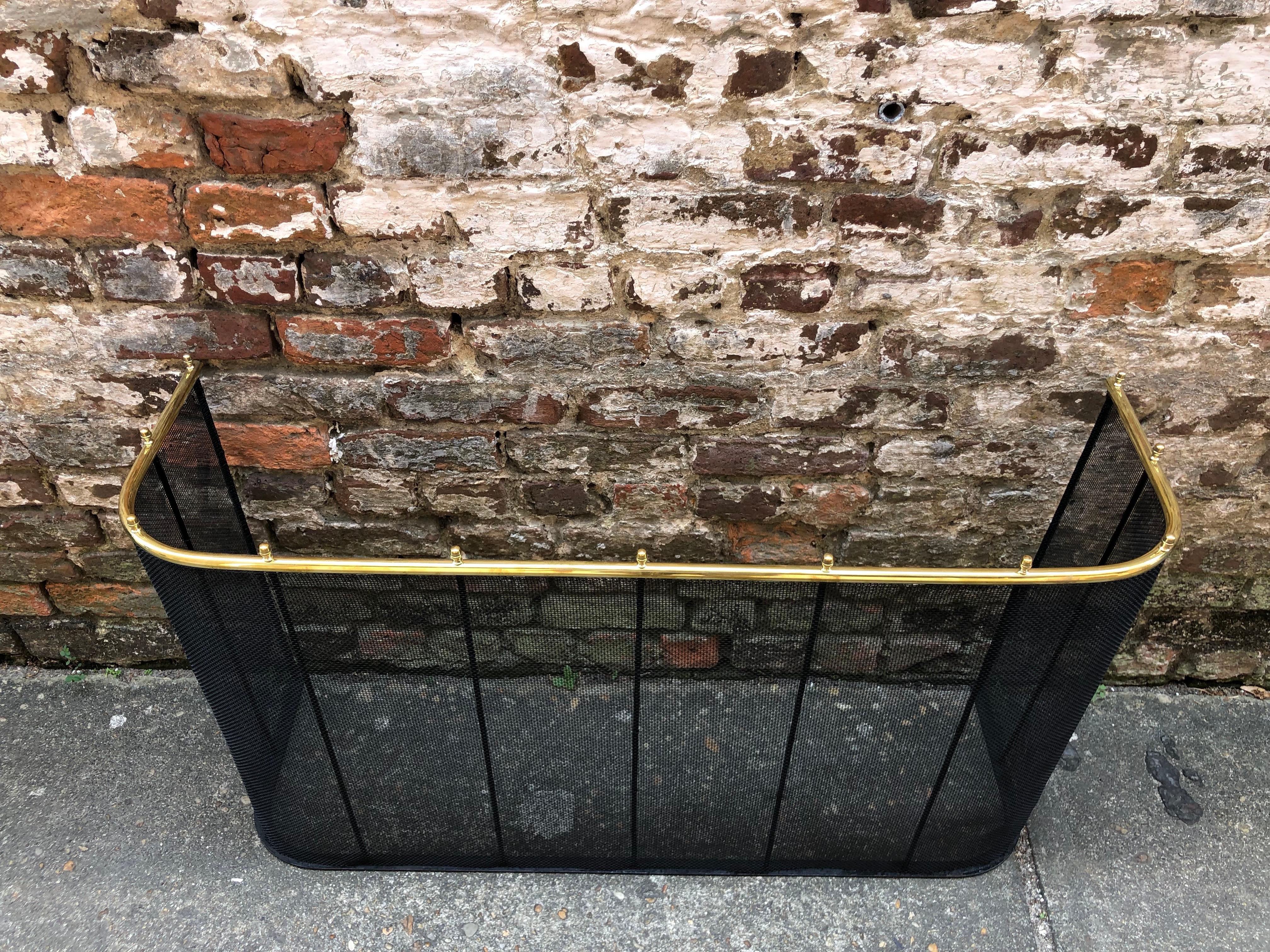 19th century brass and wire work nursery fender.
