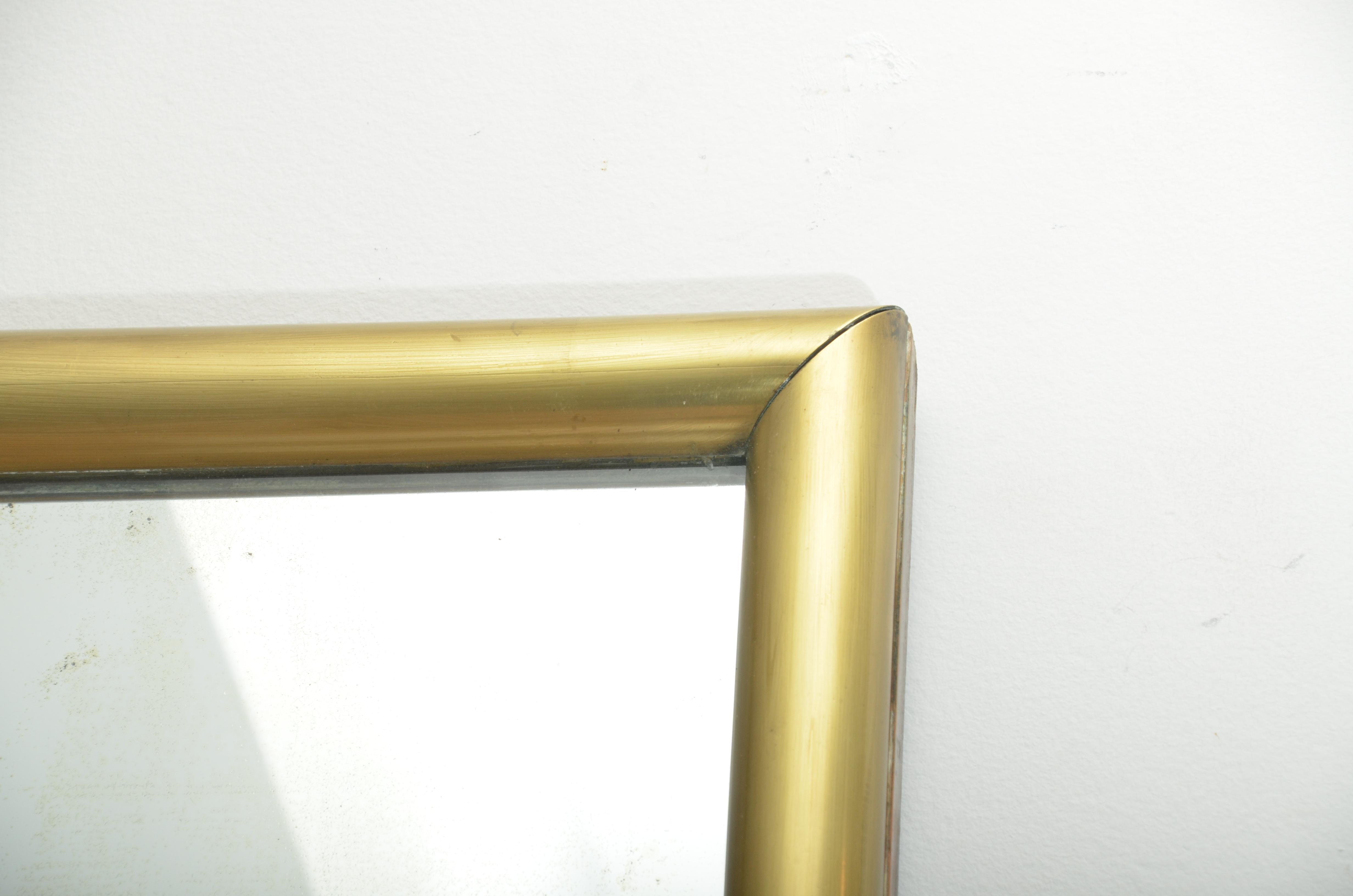 19th Century Brass Bistro Mirror, France, 1850 In Good Condition For Sale In East Hampton, NY