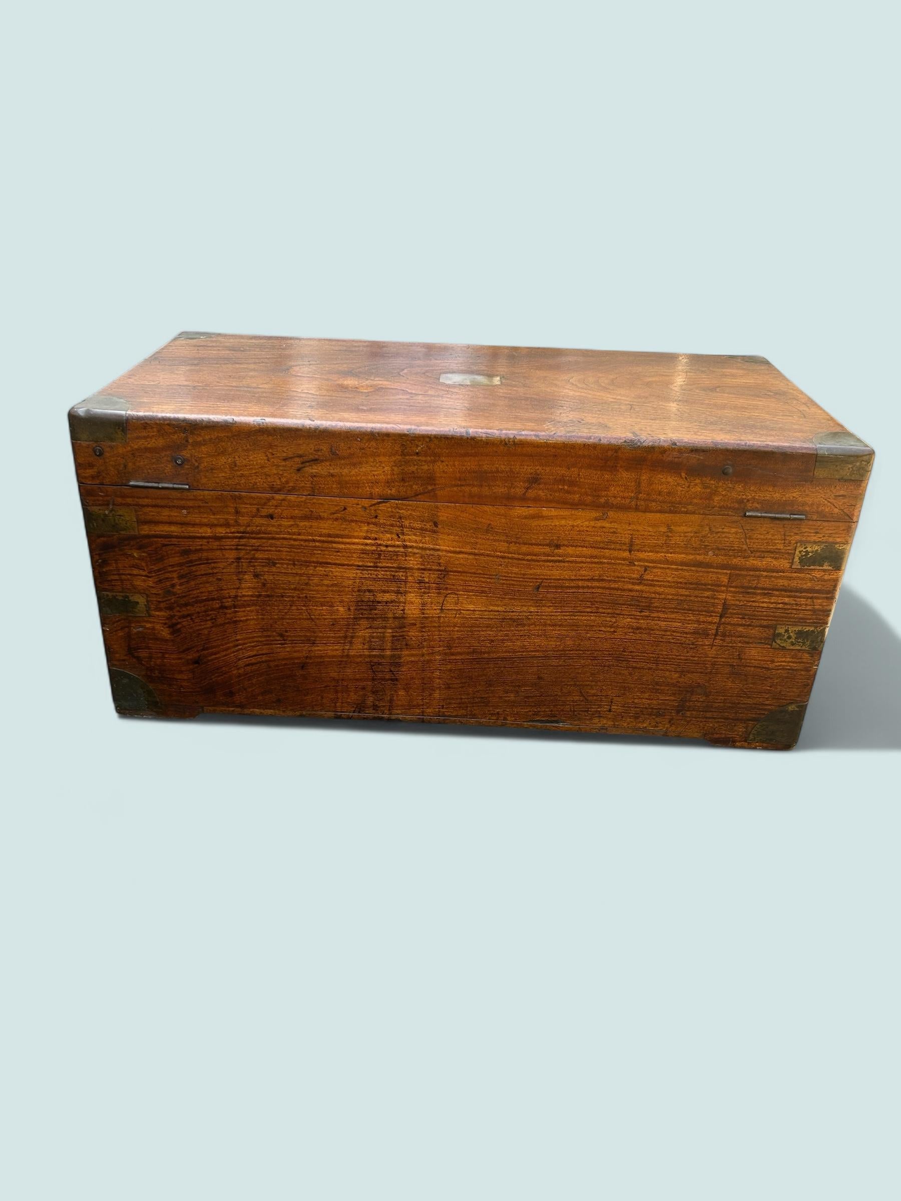 British Colonial 19th Century Brass Bound Camphor Chest For Sale