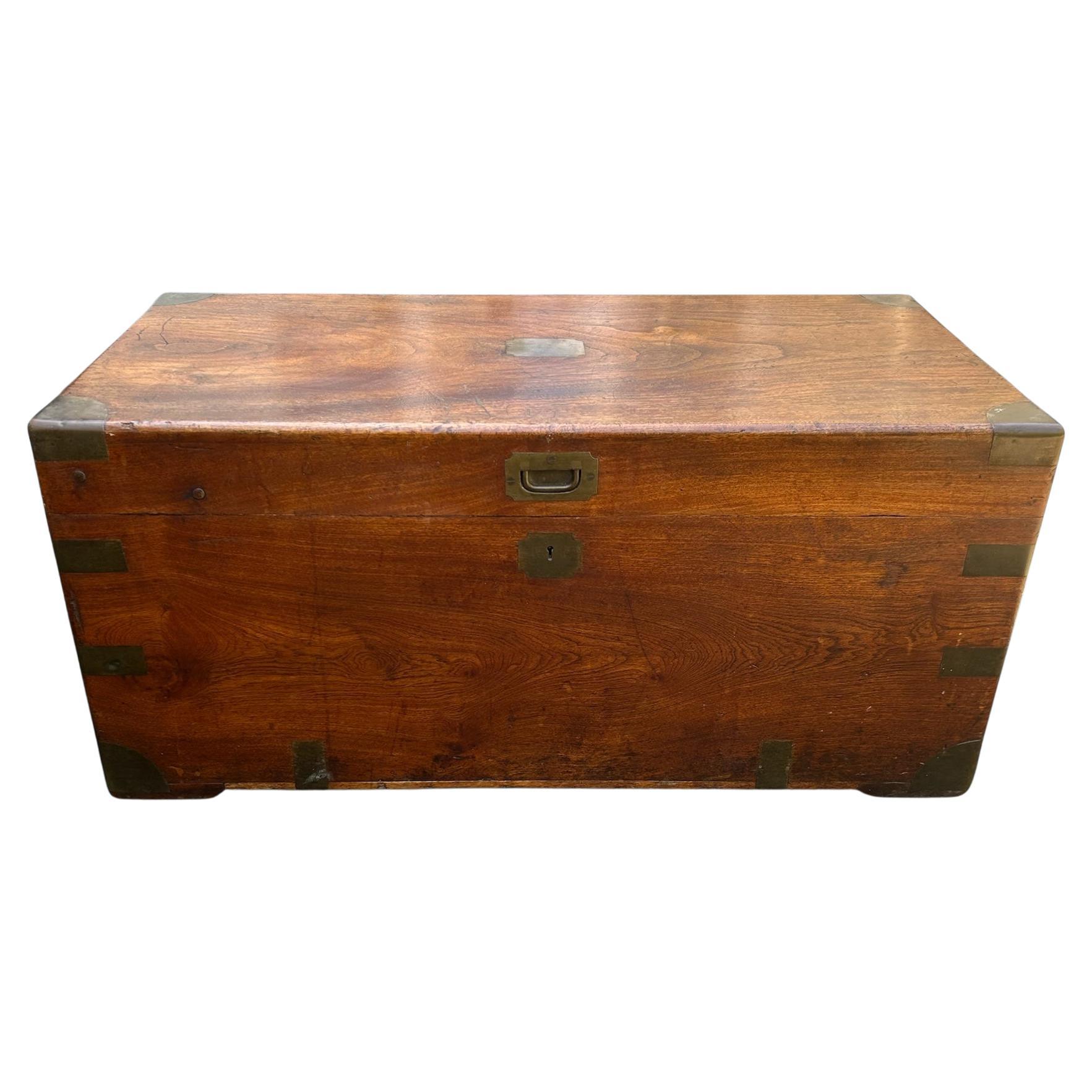 19th Century Brass Bound Camphor Chest For Sale