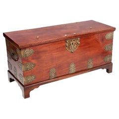 Used 19th Century Brass Bound Hardwood Chest