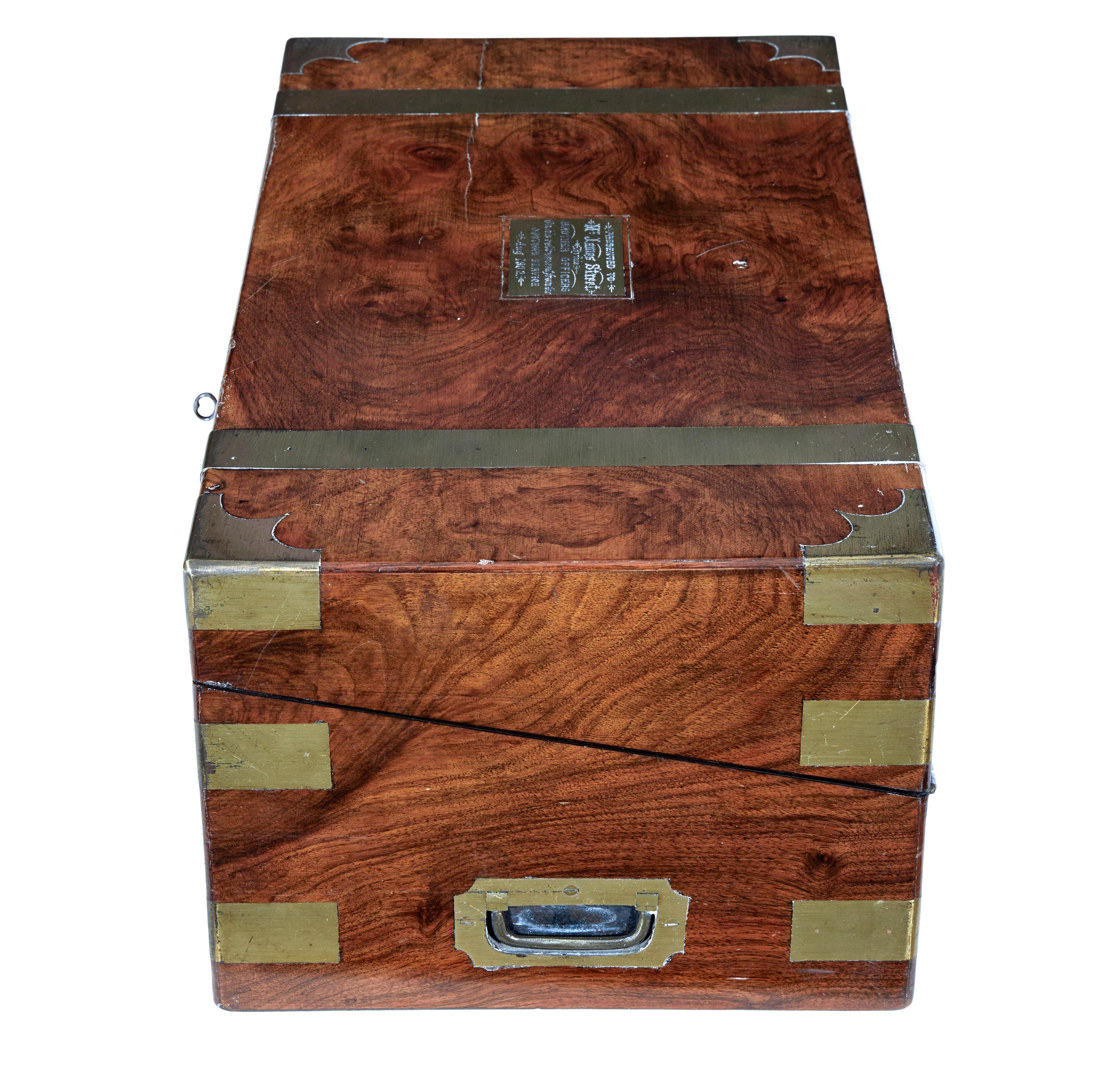 19th Century Brass Bound Mahogany Writing Slope For Sale at 1stDibs