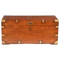 Antique 19th Century Brass Bound Military Campaign Chest