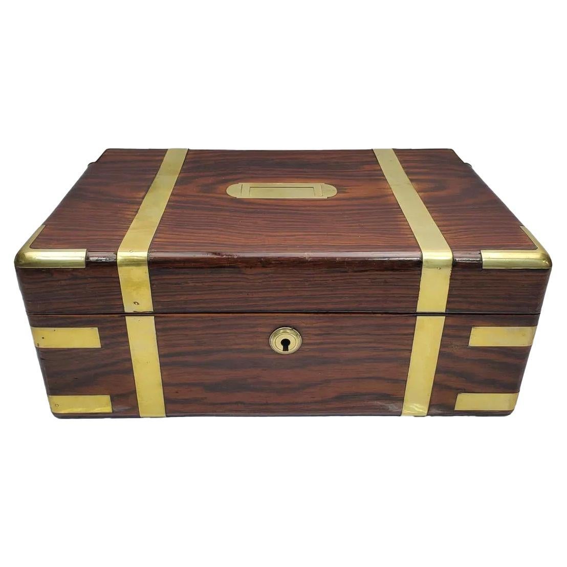 NKlaus Scatola Portagioie In Legno Con Dettagli In Ottone – Decorazione Nautica 10x5x4,5 Cm
