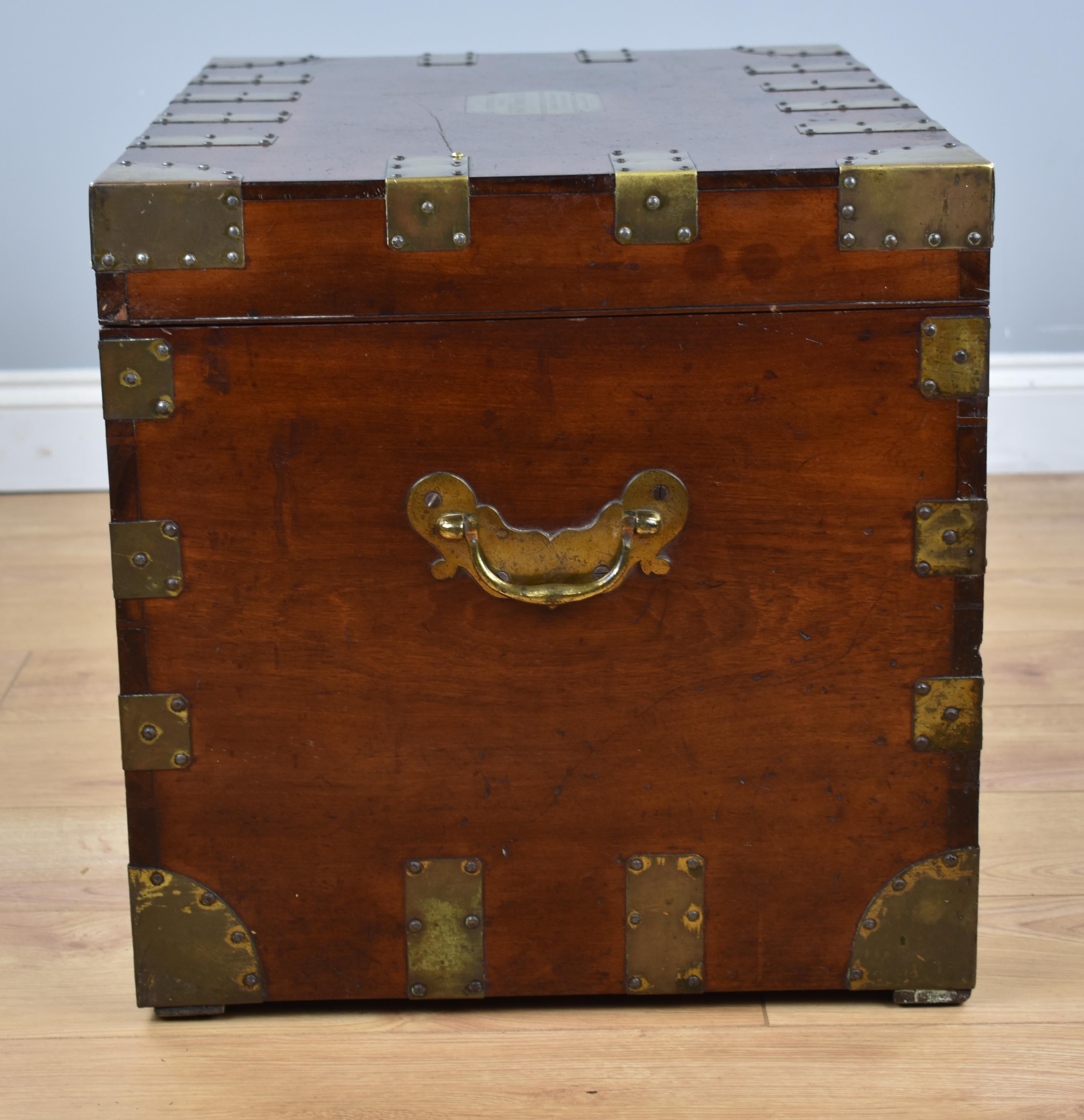 19th Century Brass Bound Sea Chest/Coffee Table In Good Condition In Chelmsford, Essex