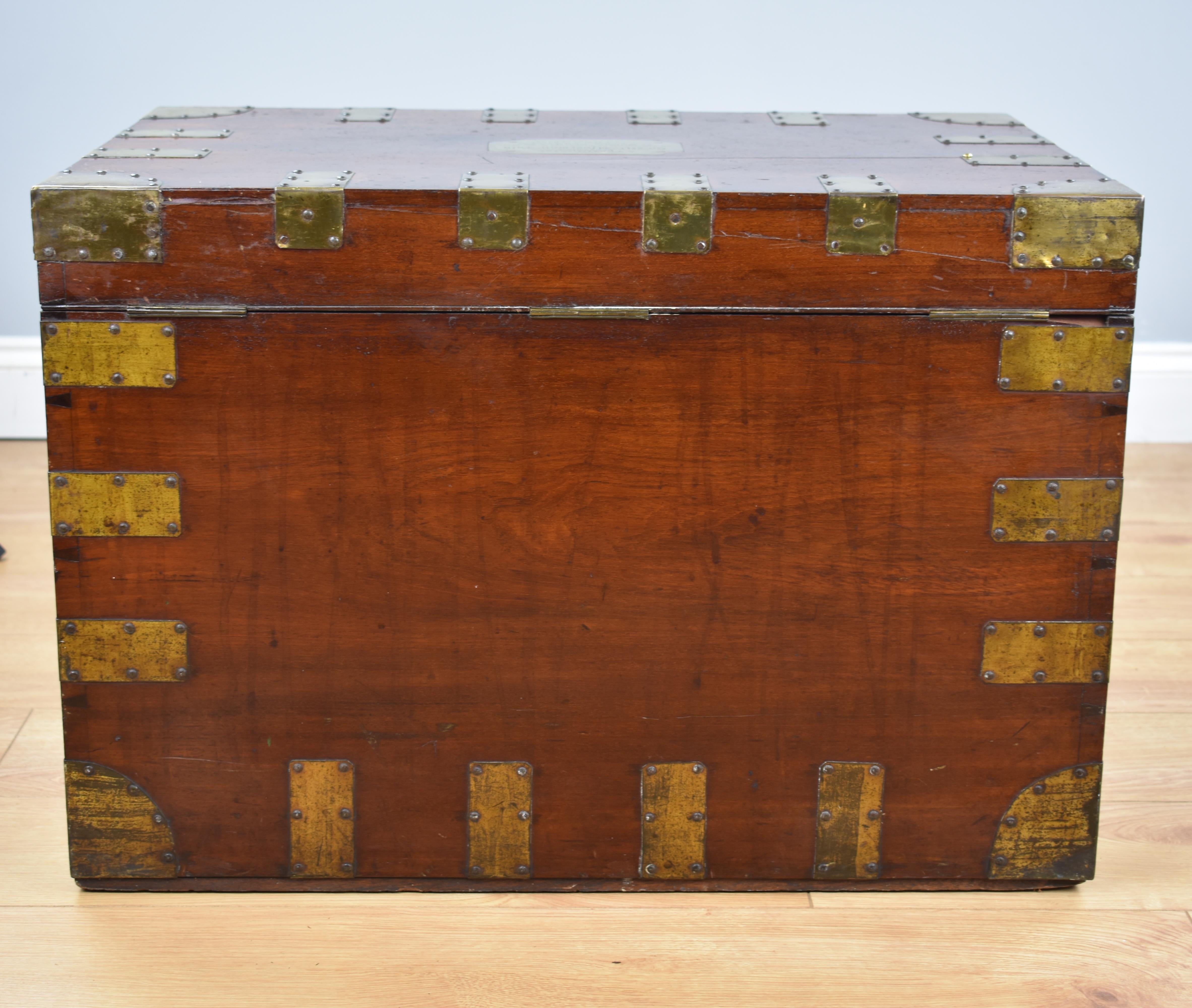 Mahogany 19th Century Brass Bound Sea Chest/Coffee Table
