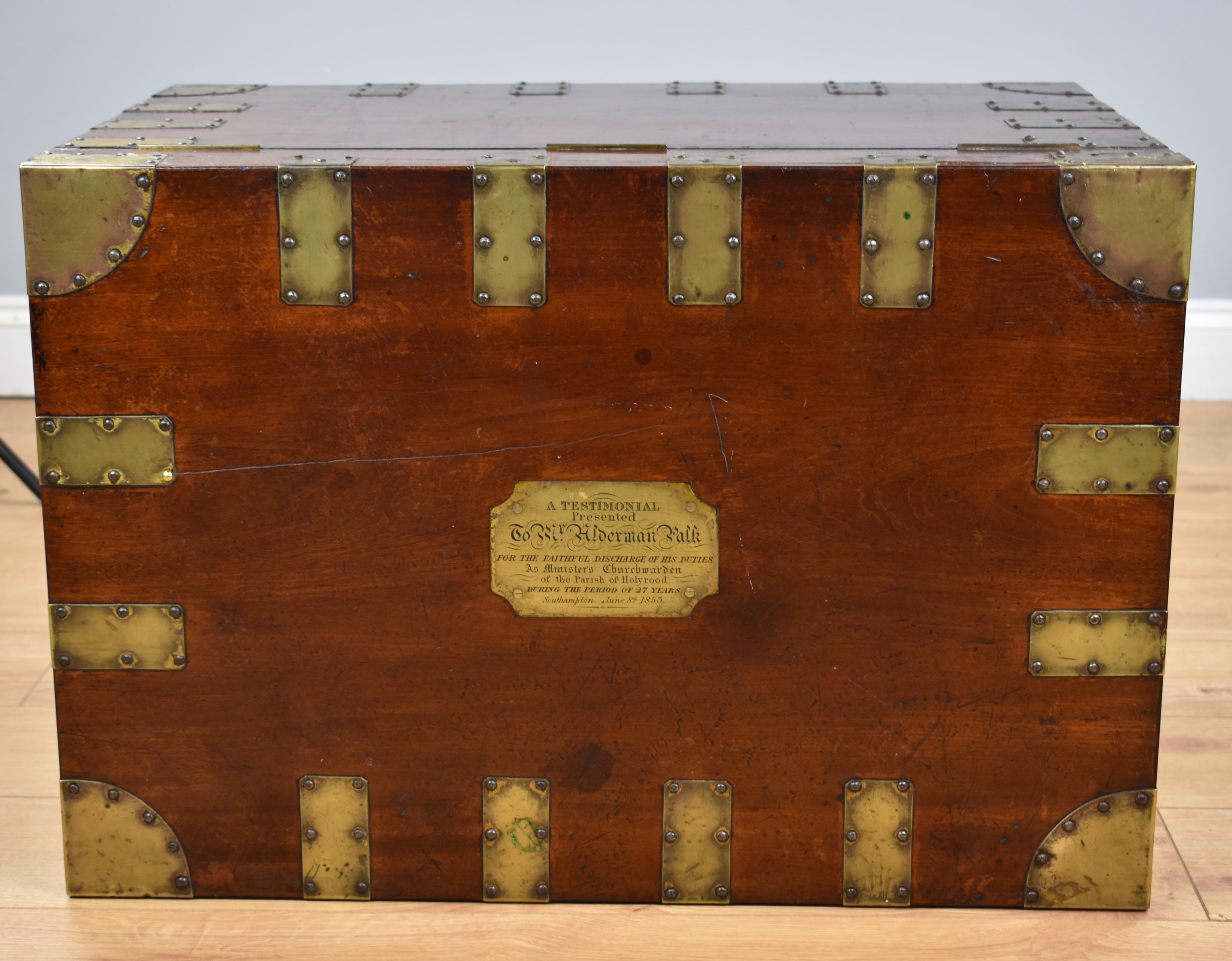 19th Century Brass Bound Sea Chest/Coffee Table 2