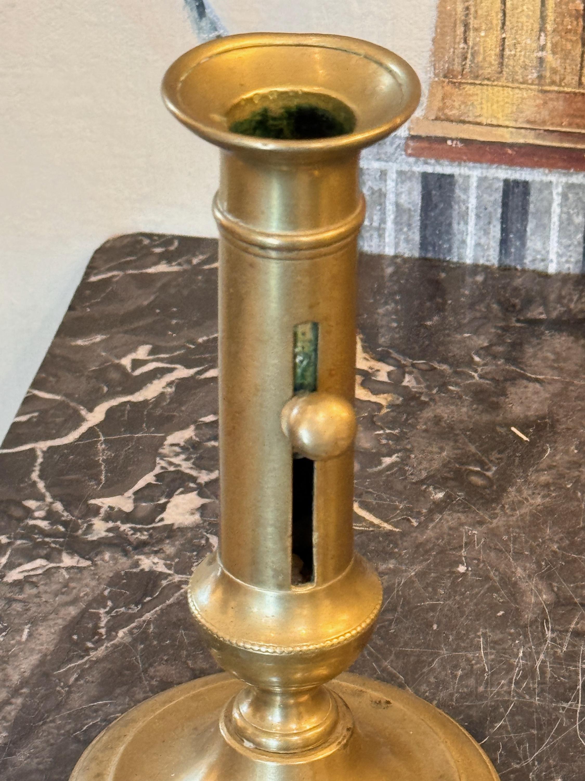 19th Century Brass Candle Holders For Sale 2