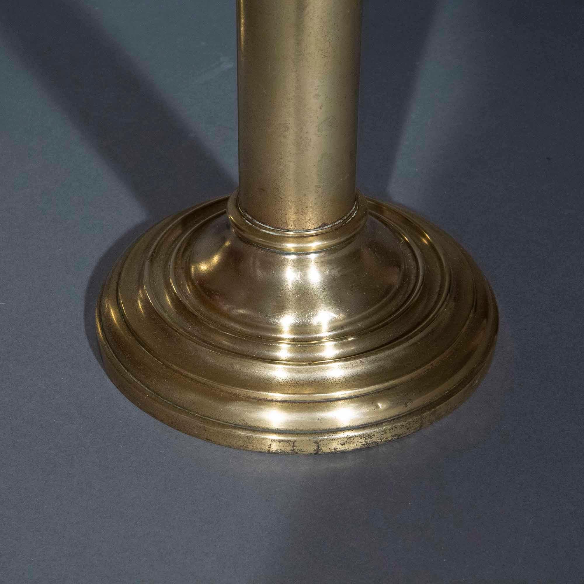 19th Century Brass Candlestick Lamps In Good Condition For Sale In Richmond, London