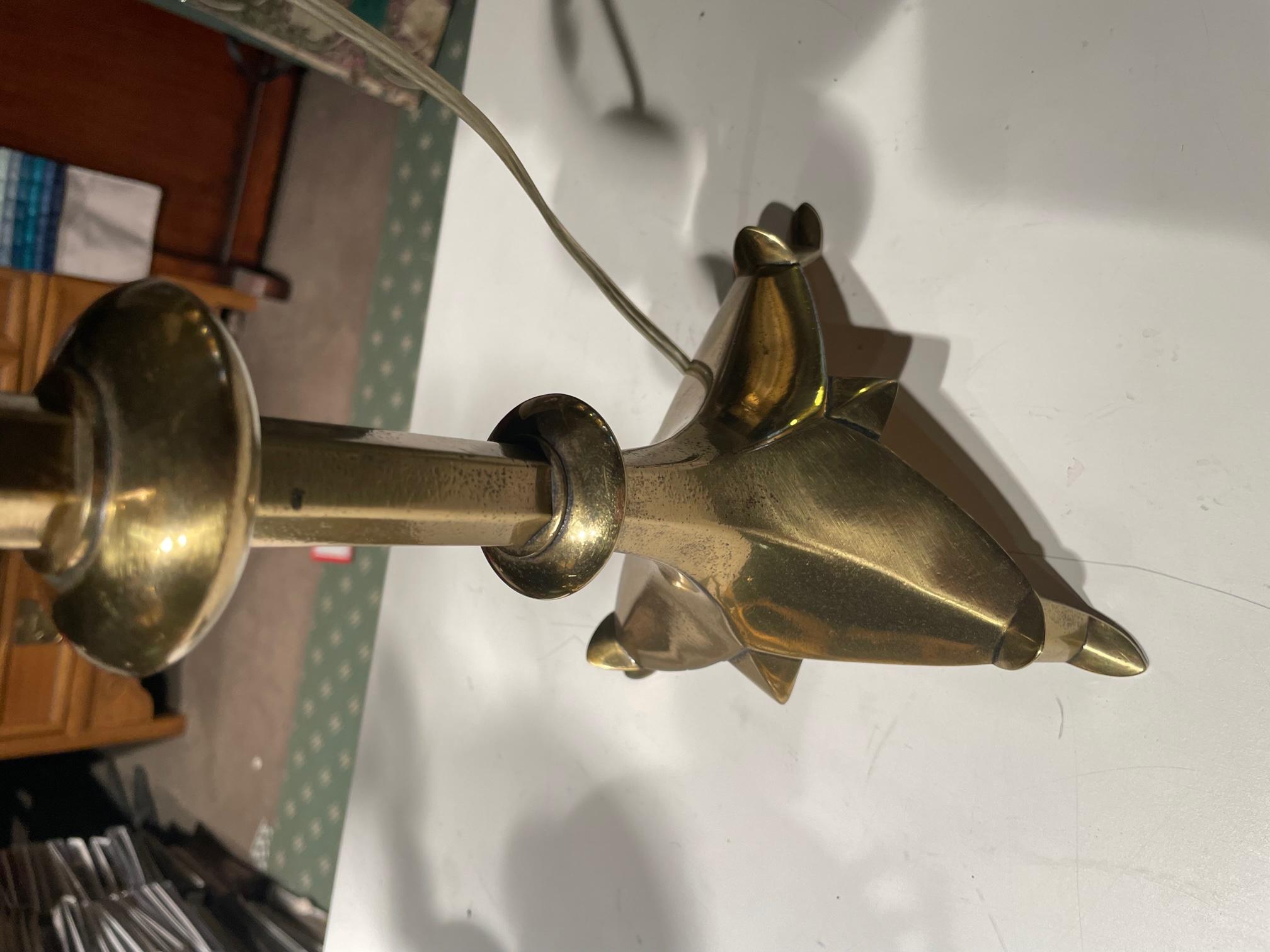 19th Century Brass Candlesticks by Alexandre Chertier, Paris, Later Electrified In Good Condition For Sale In Buffalo, NY