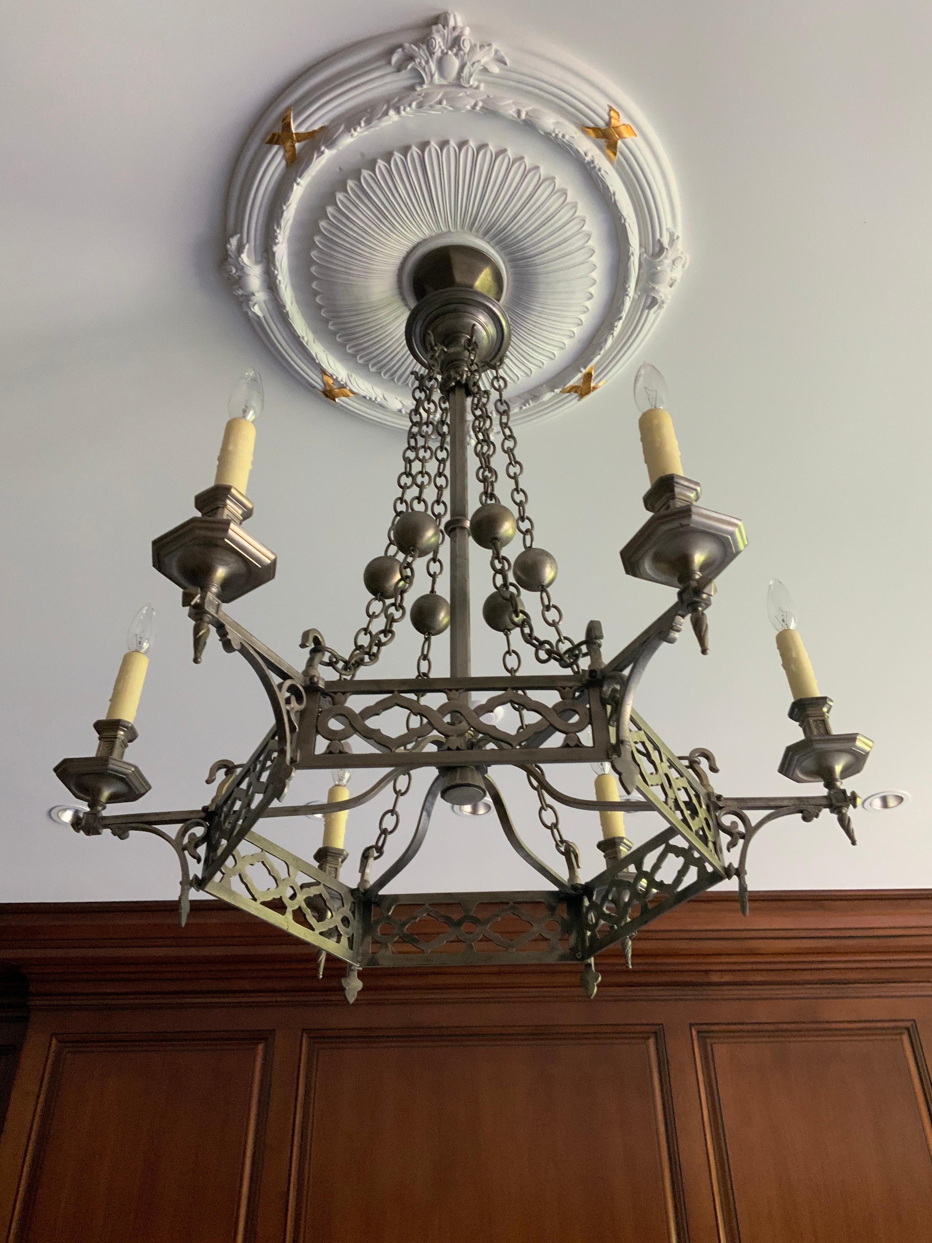 French 19th Century Brass Chandelier from France For Sale
