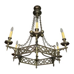 Lustre en laiton du XIXe siècle de France