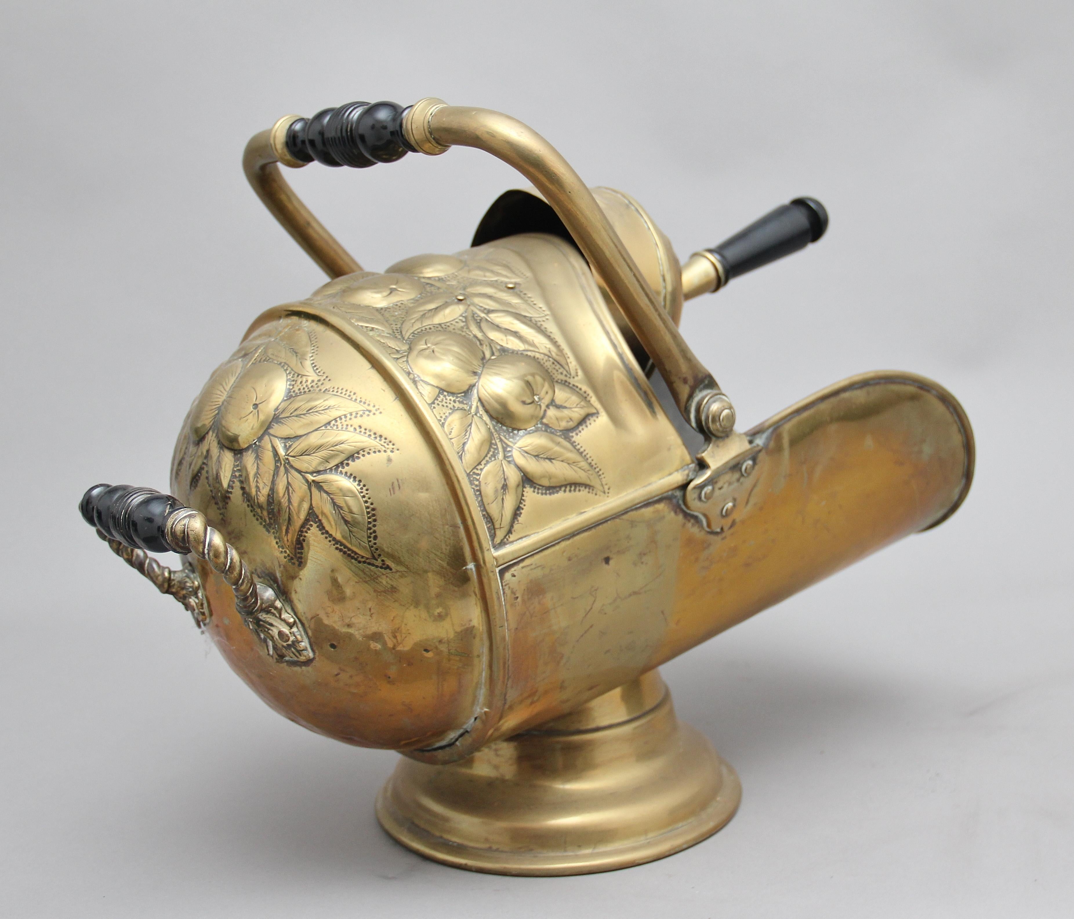antique brass coal scuttle