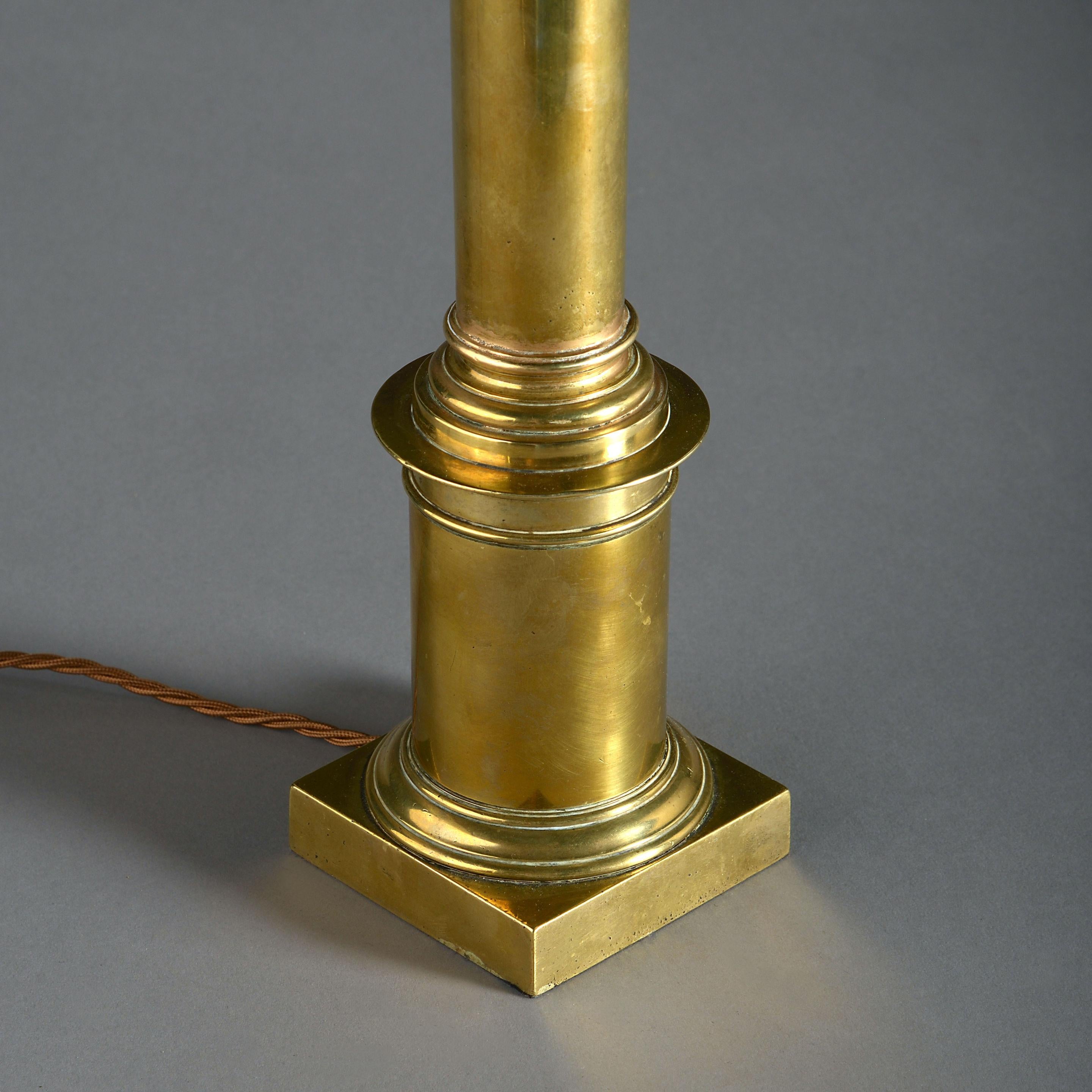 Mid-19th Century 19th Century Brass Column Lamp
