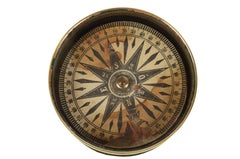 19th Century Brass Compass Antique Marine Navigation Instrument Nautical Antique