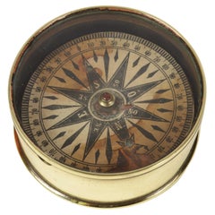 19th Century Brass Compass Antique Marine Navigation Instrument Nautical Antique