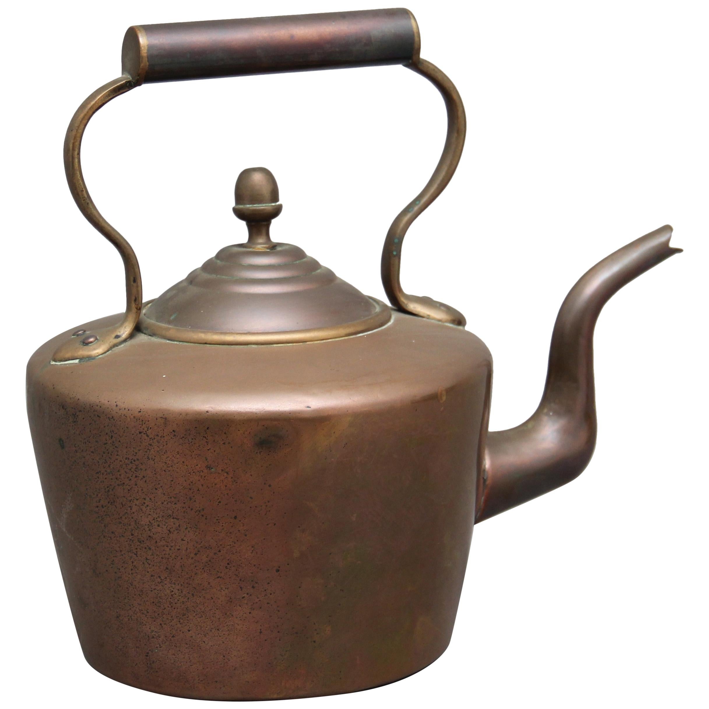 19th Century Brass Copper Kettle