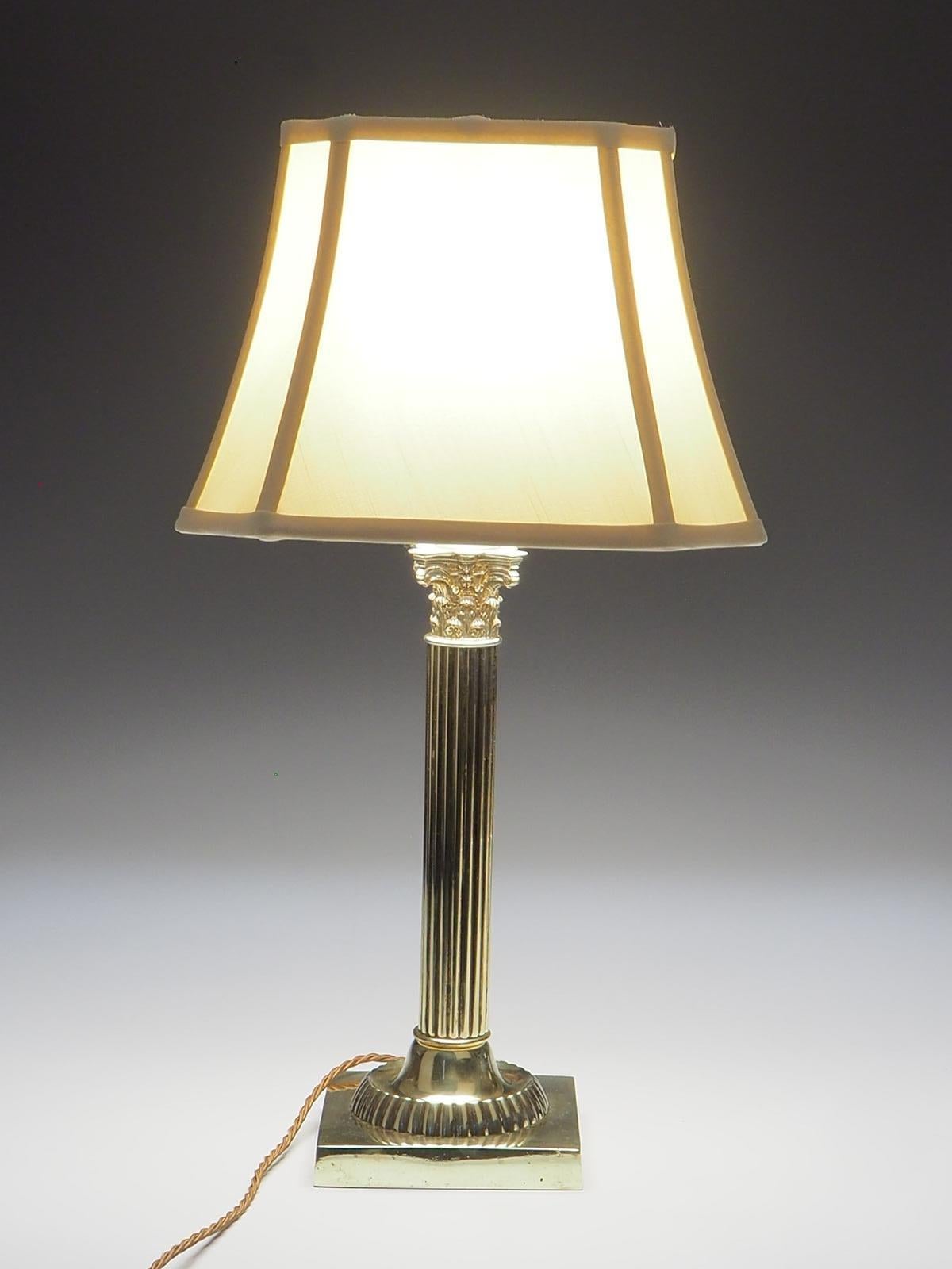 19th Century Brass Corinthian Table Lamp For Sale 7