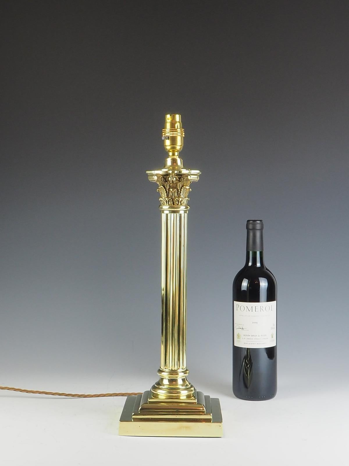 19th Century Brass Corinthian Table Lamp For Sale at 1stDibs